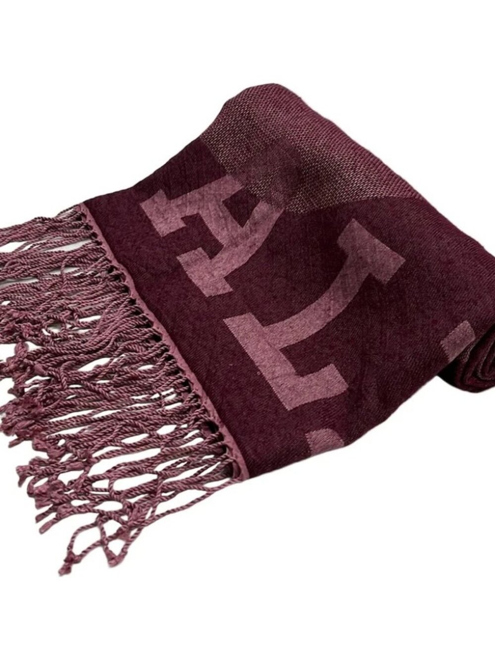 BALLY Bordeaux Light Pink Silk Cashmere Polyester Scarf